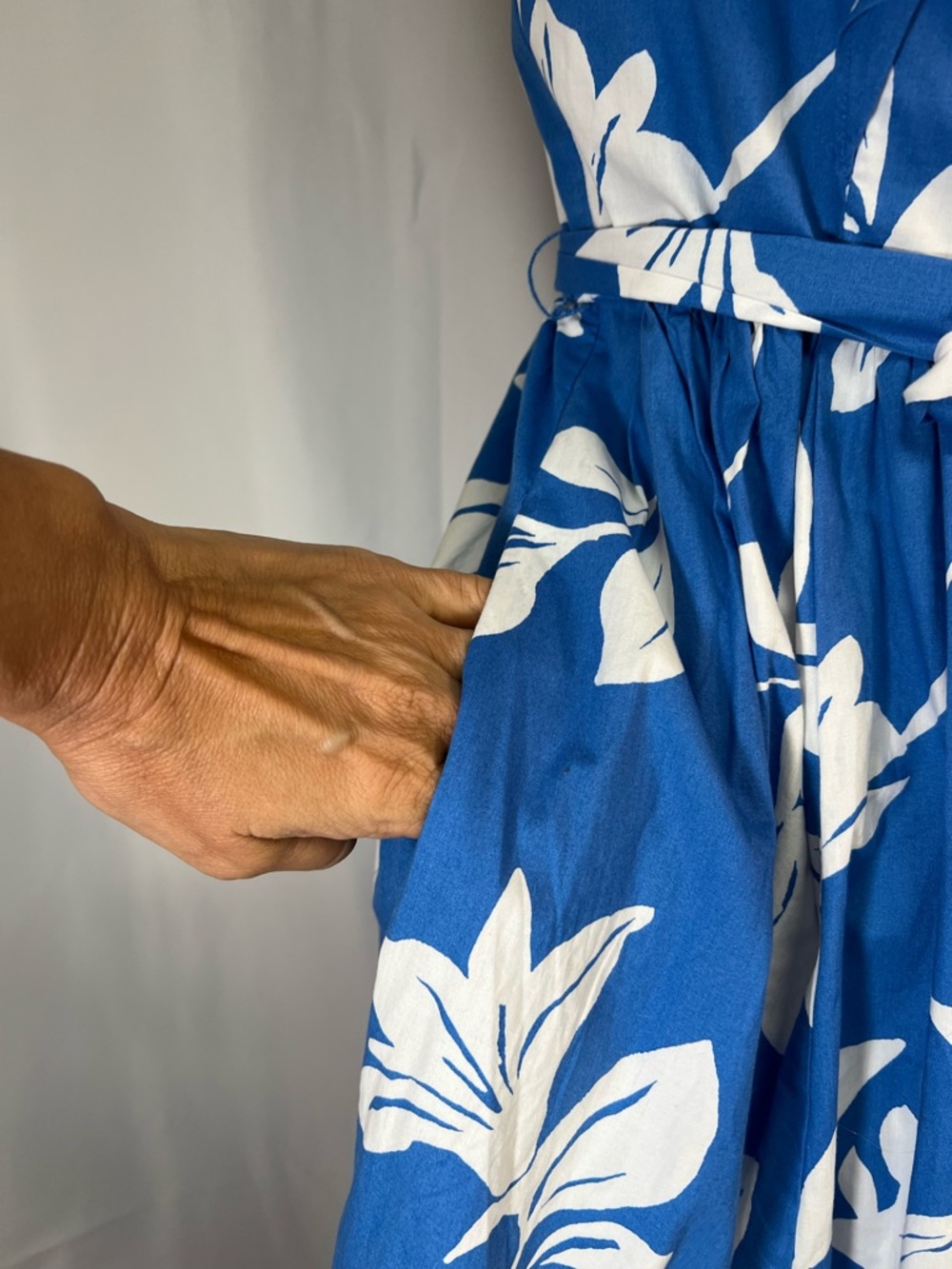 J.Crew One-Shoulder Midi Dress Blue White Floral Size 10 - Picture 7 of 13
